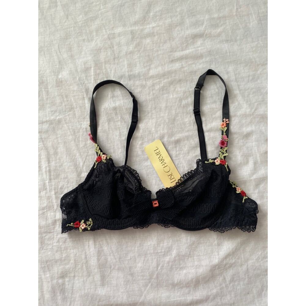 lise charmel black lace bra 32B
